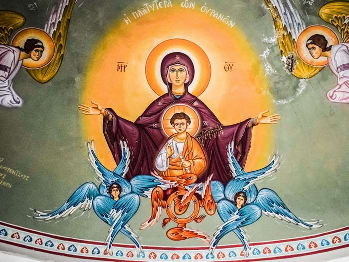 Icon of the Virgin Mary and Child with Angels