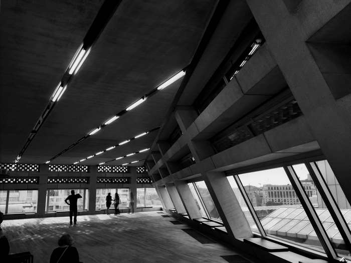 Interior of the Tate Modern with people