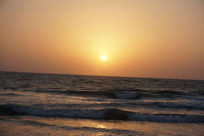 Sunset over the sea in Goa 4K