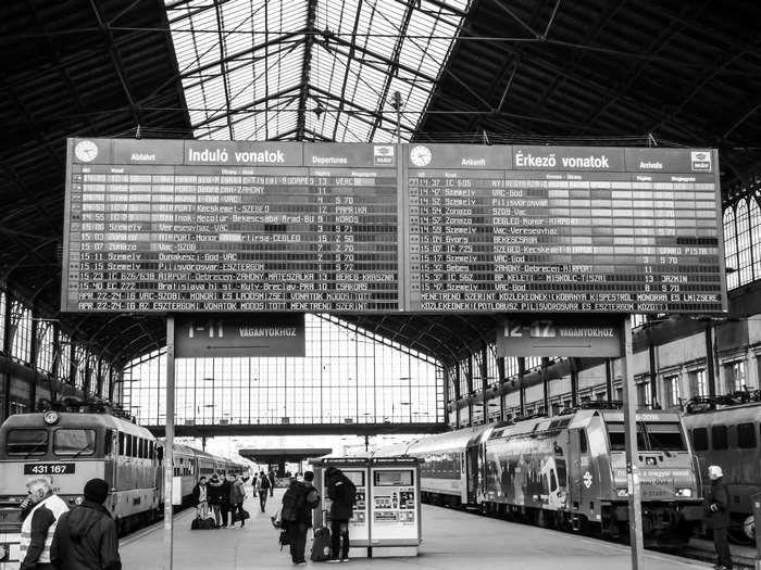 Train Station Departures and Arrivals Board