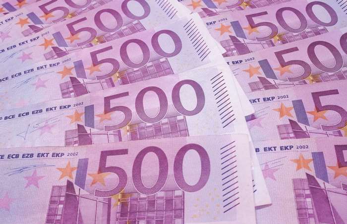 Pile of 500 Euro Banknotes