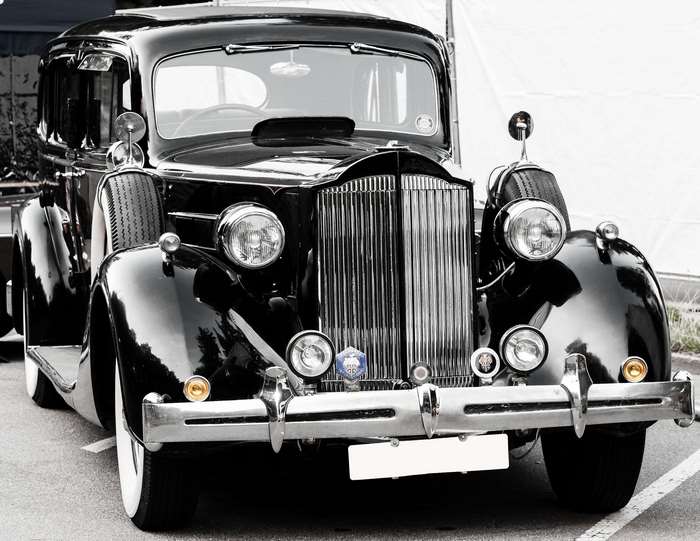 Black vintage Packard automobile