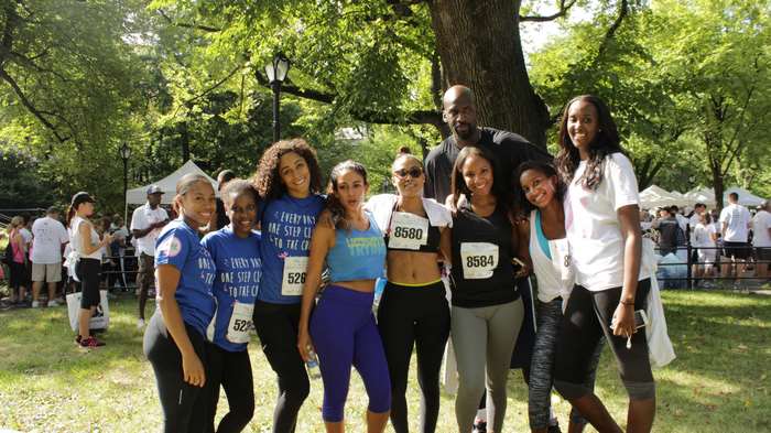 Group of women at a cancer walk in Central Park