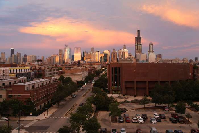 Chicago Skyline at Sunset