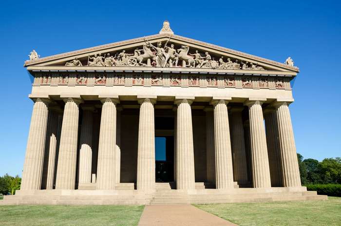 The Parthenon in Centennial Park, Nashville, Tennessee 4K