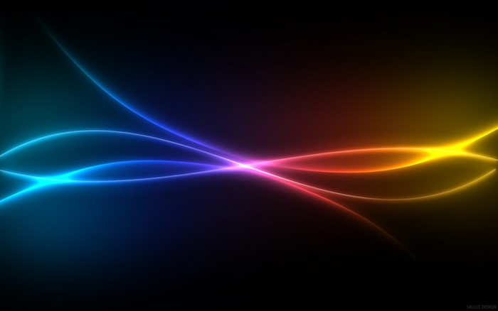 Abstract colorful light streaks on black background