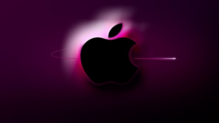 Apple Logo with Neon Light Effect