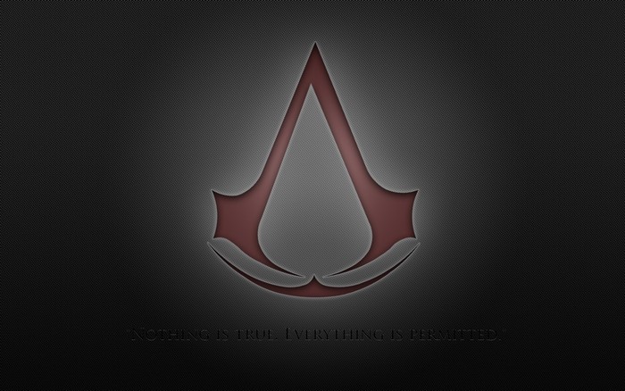 Assassin's Creed symbol with quote