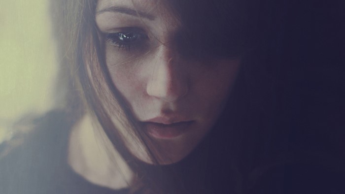 Close-up of a Sad Girl's Face