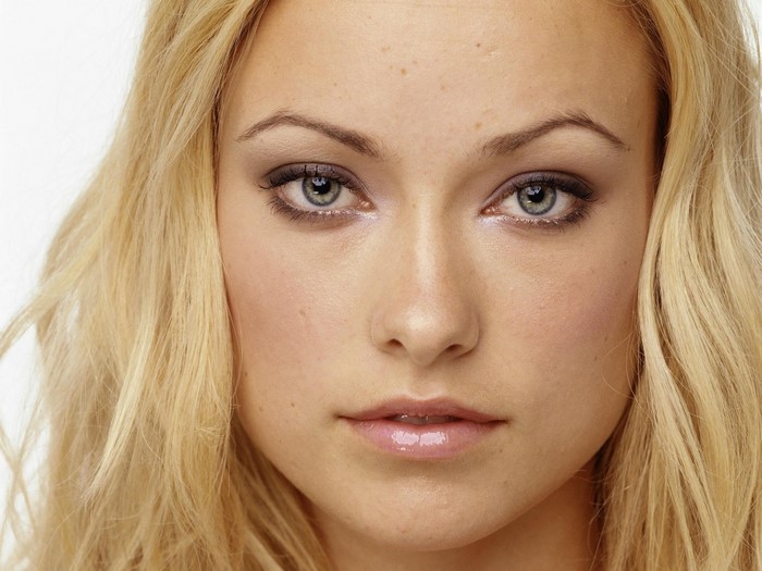 Olivia Wilde Close-Up Portrait with Blonde Hair