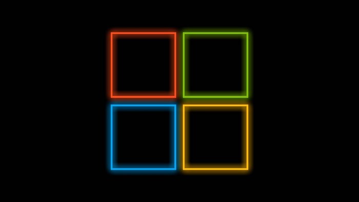 Minimalist Neon Windows 10 Logo Design