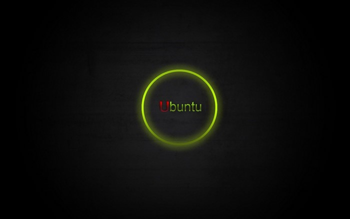 Ubuntu logo with neon green circle