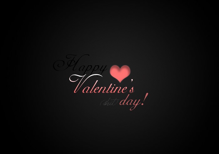 Happy Valentine's (shit) day inscription with heart