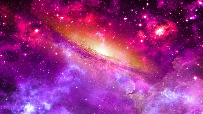 Galaxy with colorful nebulae and stars