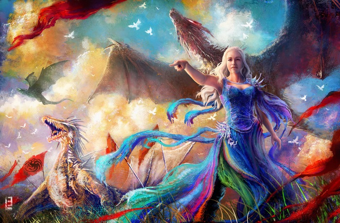 Daenerys Targaryen and Dragons from Game of Thrones