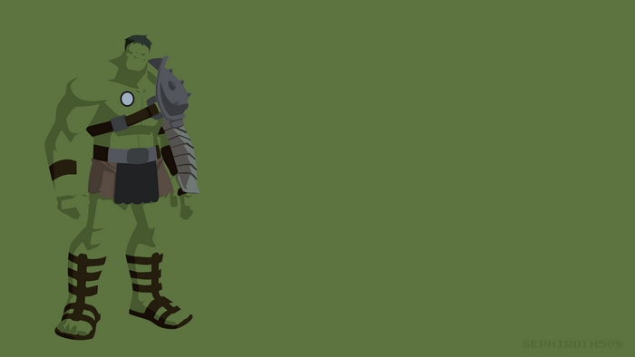 Hulk from Marvel, minimalist artwork