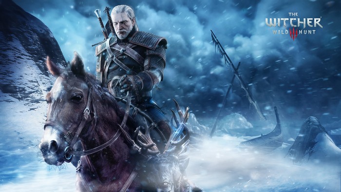 Geralt of Rivia on horseback in The Witcher 3: Wild Hunt