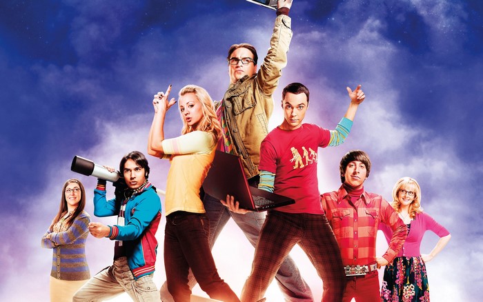 The Big Bang Theory Cast Posed Against a Cloudy Sky