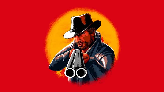 Arthur Morgan from Red Dead Redemption 2 aiming shotgun