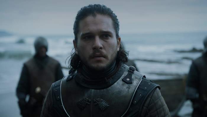 Jon Snow from Game of Thrones on a beach