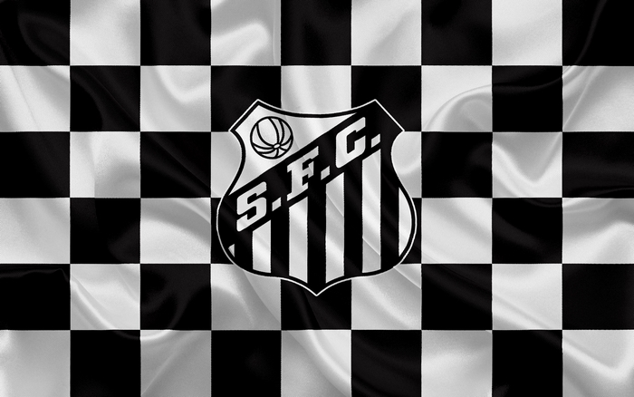 Santos FC logo on checkered flag
