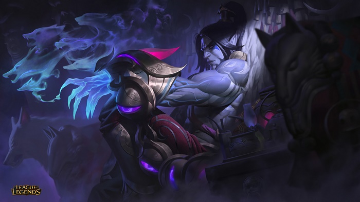 Sylas from League of Legends with spectral wolves