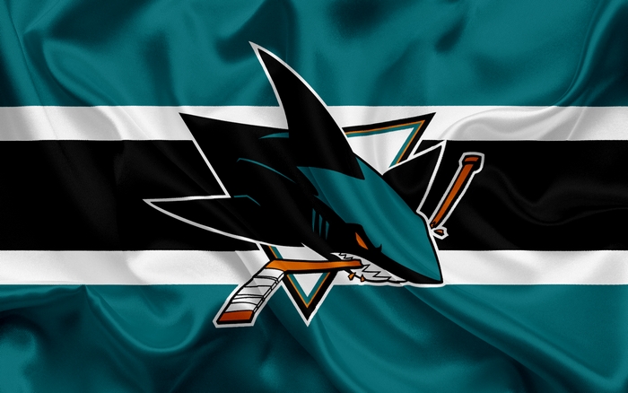 San Jose Sharks NHL logo on a silky background
