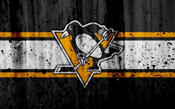 Pittsburgh Penguins NHL logo on a grunge background