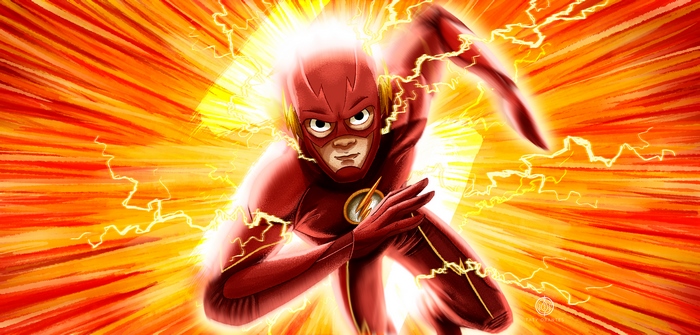 The Flash from DC Comics running