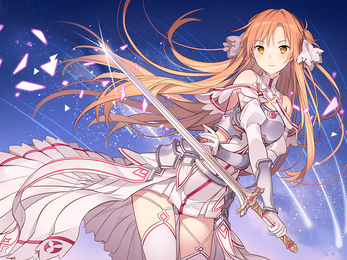 Asuna Yuuki in Elegant Armor with Sword