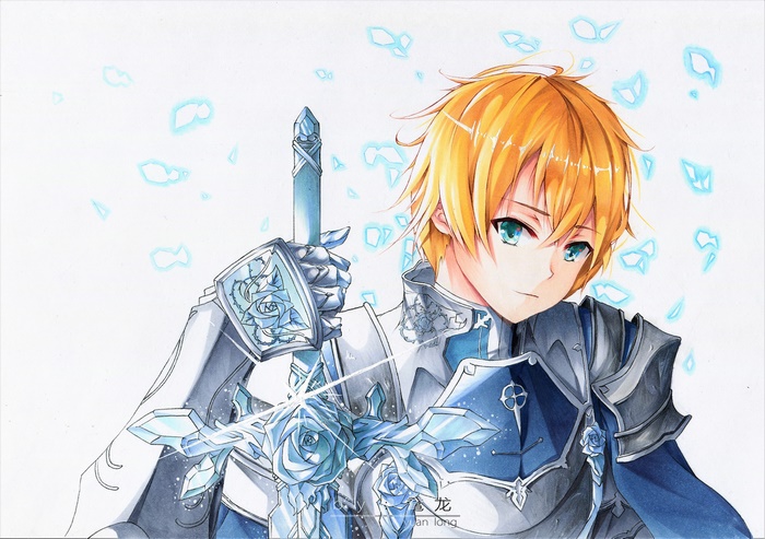 Eugeo from Sword Art Online holding a sword