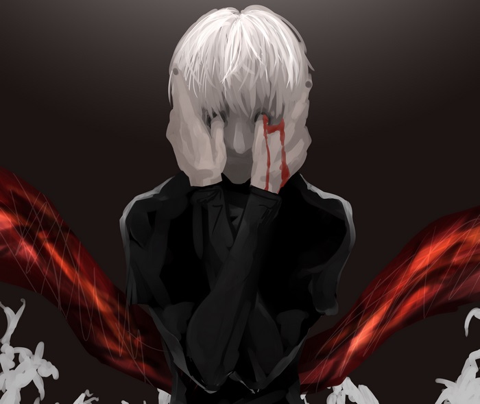 Ken Kaneki with Blood and Kagune from Tokyo Ghoul
