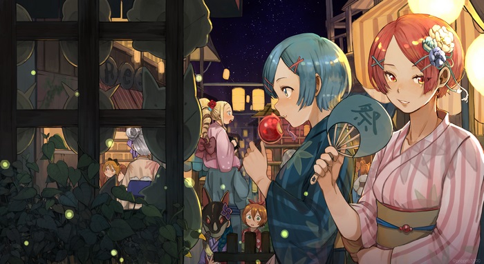 Ram and Rem from Re:ZERO at a festival