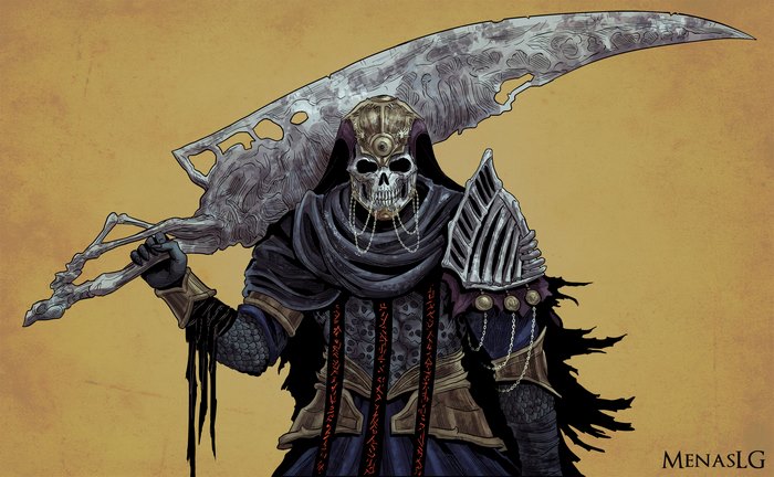 Skeleton warrior with a large scythe