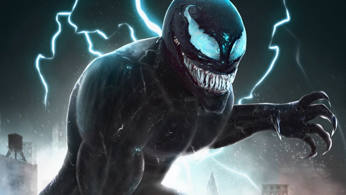 Venom with Lightning in Dark City