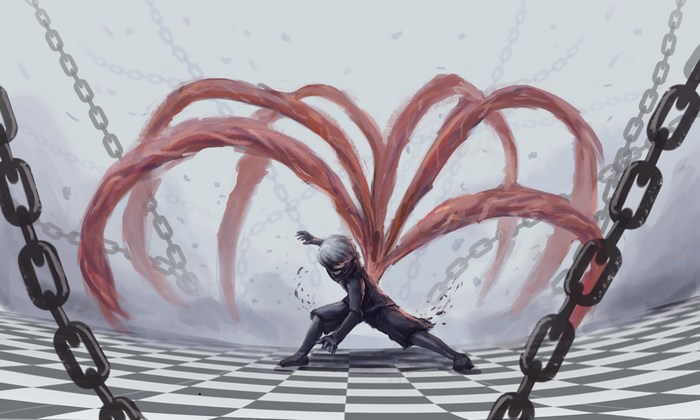 Ken Kaneki Unleashing Kagune in Tokyo Ghoul