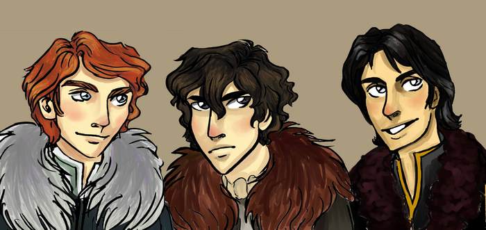 Jon Snow, Robb Stark, and Theon Greyjoy