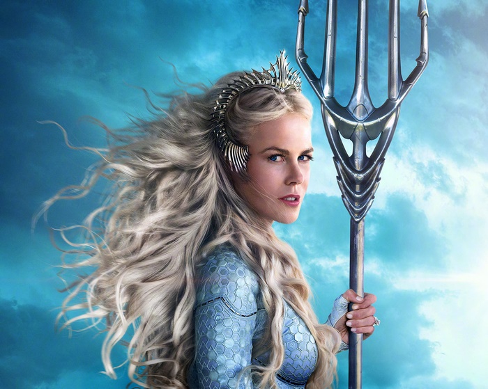 Queen Atlanna from Aquaman holding a trident