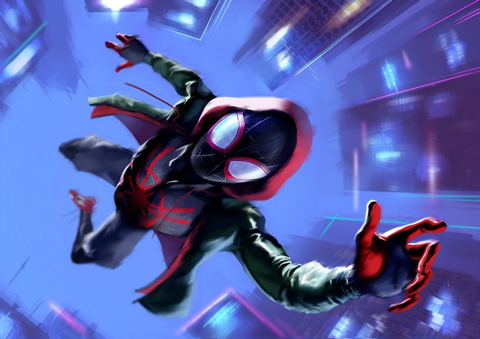 Miles Morales as Spider-Man in Spider-Verse