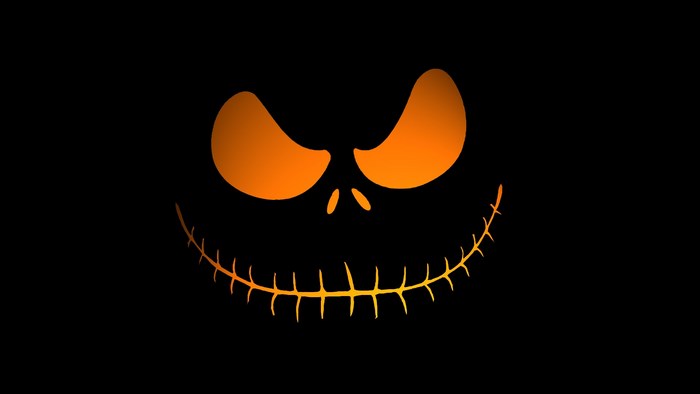 Jack-o'-lantern face on black background