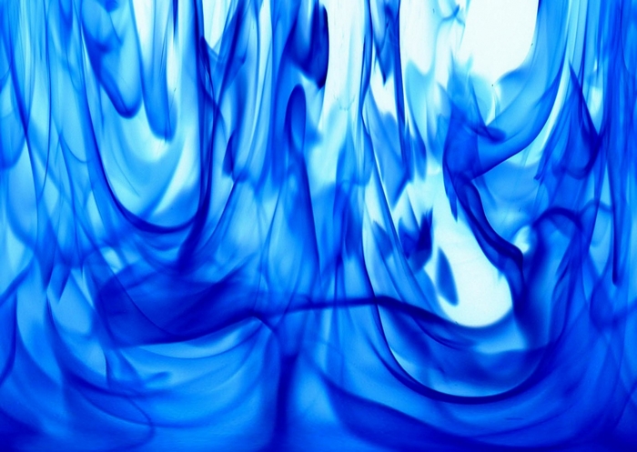 Blue abstract flowing patterns