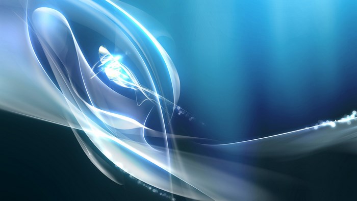 Abstract blue and white light streaks