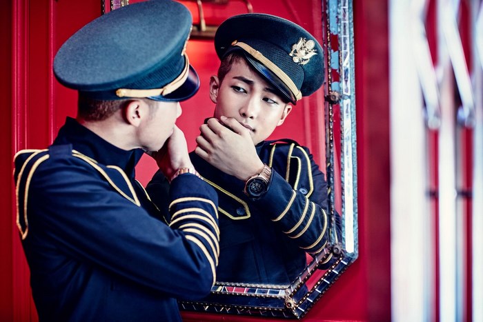 RM from BTS in a military-style uniform