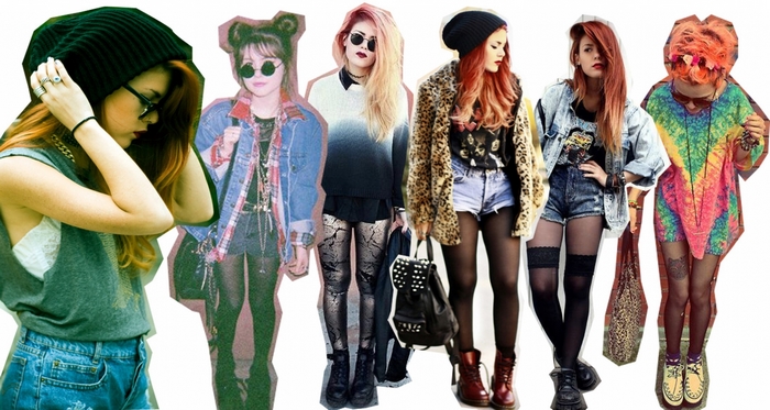 Group of young women in alternative fashion styles