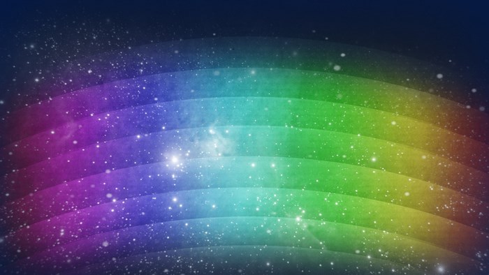 Rainbow stripes with glitter and stars