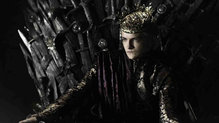 Joffrey Baratheon from Game of Thrones on the Iron Throne