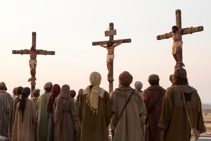 Jesus and two other men crucified