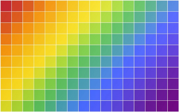 Rainbow color gradient grid