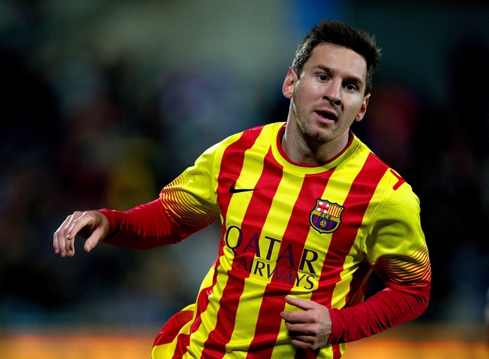 Lionel Messi in Barcelona uniform