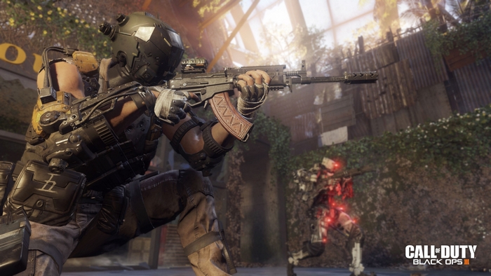 Call of Duty Black Ops III soldier aiming rifle
